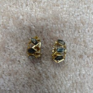 Geometric half hoop earrings